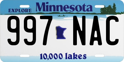 MN license plate 997NAC