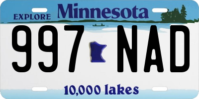 MN license plate 997NAD