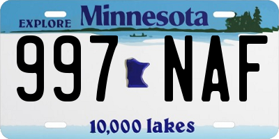 MN license plate 997NAF