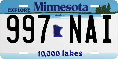 MN license plate 997NAI