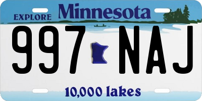 MN license plate 997NAJ
