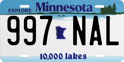 MN license plate 997NAL