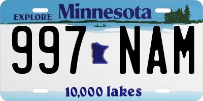 MN license plate 997NAM
