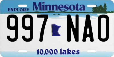 MN license plate 997NAO