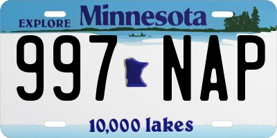 MN license plate 997NAP