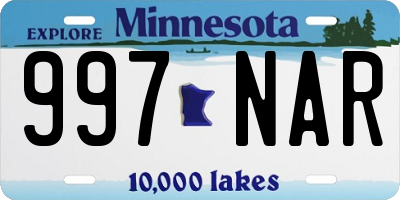 MN license plate 997NAR