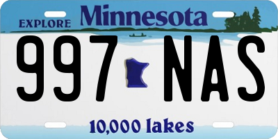 MN license plate 997NAS