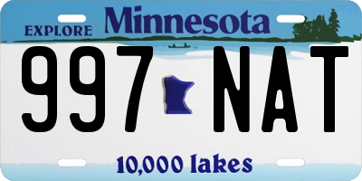 MN license plate 997NAT