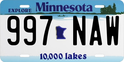 MN license plate 997NAW