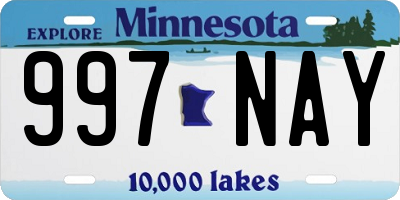 MN license plate 997NAY