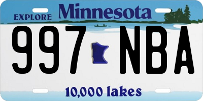 MN license plate 997NBA