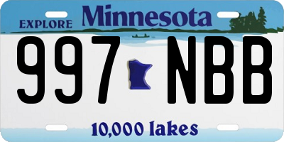 MN license plate 997NBB