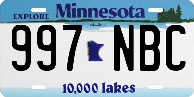 MN license plate 997NBC