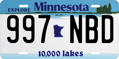 MN license plate 997NBD