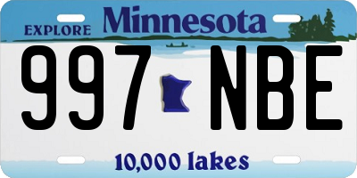 MN license plate 997NBE