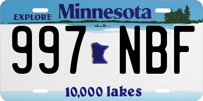 MN license plate 997NBF