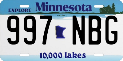 MN license plate 997NBG