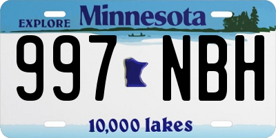 MN license plate 997NBH