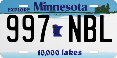 MN license plate 997NBL