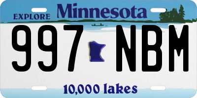 MN license plate 997NBM