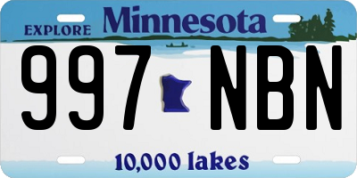 MN license plate 997NBN
