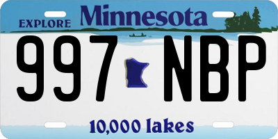 MN license plate 997NBP
