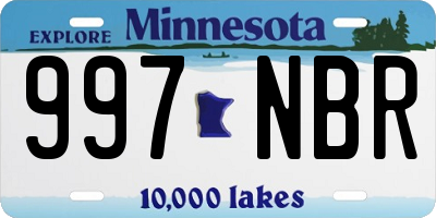 MN license plate 997NBR