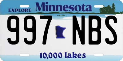 MN license plate 997NBS