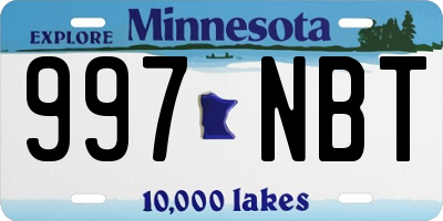 MN license plate 997NBT
