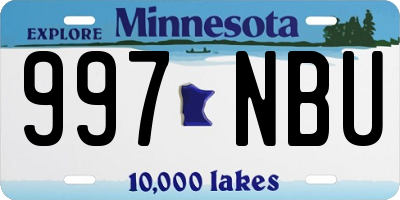MN license plate 997NBU