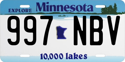MN license plate 997NBV