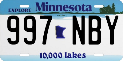 MN license plate 997NBY