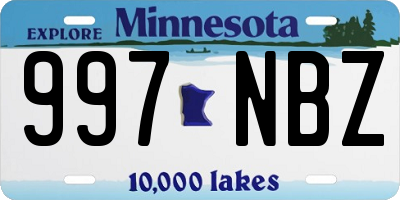 MN license plate 997NBZ