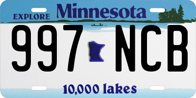 MN license plate 997NCB
