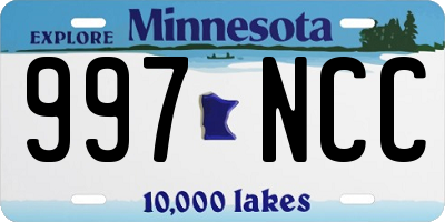 MN license plate 997NCC