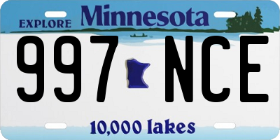 MN license plate 997NCE