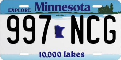 MN license plate 997NCG