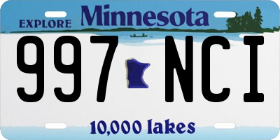 MN license plate 997NCI