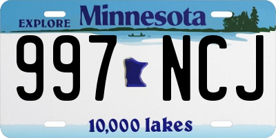 MN license plate 997NCJ