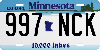 MN license plate 997NCK