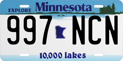 MN license plate 997NCN