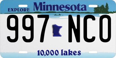 MN license plate 997NCO