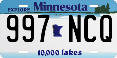 MN license plate 997NCQ