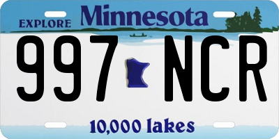 MN license plate 997NCR