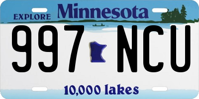 MN license plate 997NCU