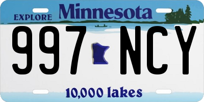 MN license plate 997NCY