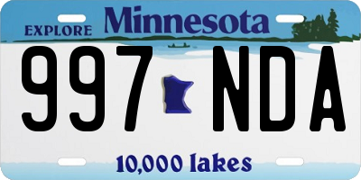 MN license plate 997NDA