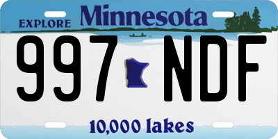 MN license plate 997NDF