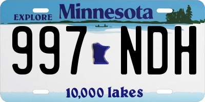 MN license plate 997NDH