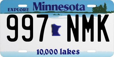 MN license plate 997NMK